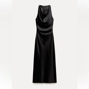 ZARA Satin Effect Midi Dress XS